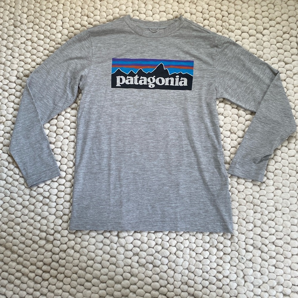 patagonia grey kids long sleeve